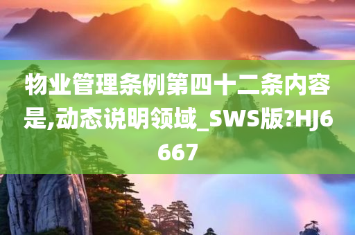 物业管理条例第四十二条内容是,动态说明领域_SWS版?HJ6667