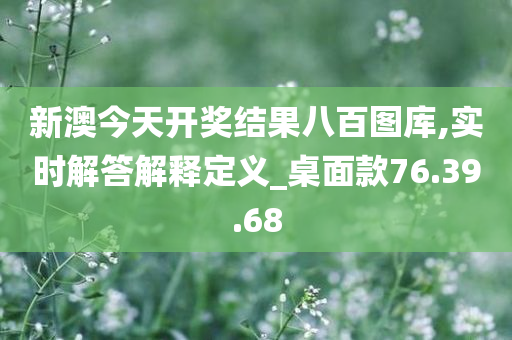 新澳今天开奖结果八百图库,实时解答解释定义_桌面款76.39.68