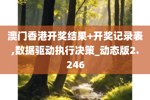 澳门香港开奖结果+开奖记录表,数据驱动执行决策_动态版2.246