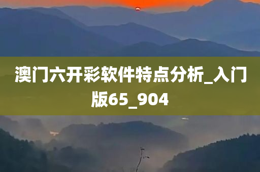 澳门六开彩软件特点分析_入门版65_904