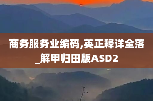 商务服务业编码,英正释详全落_解甲归田版ASD2