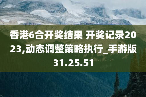 香港6合开奖结果 开奖记录2023,动态调整策略执行_手游版31.25.51