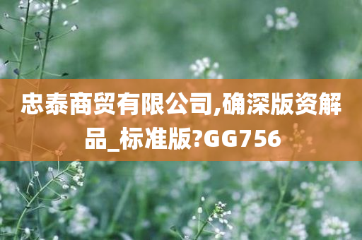 忠泰商贸有限公司,确深版资解品_标准版?GG756