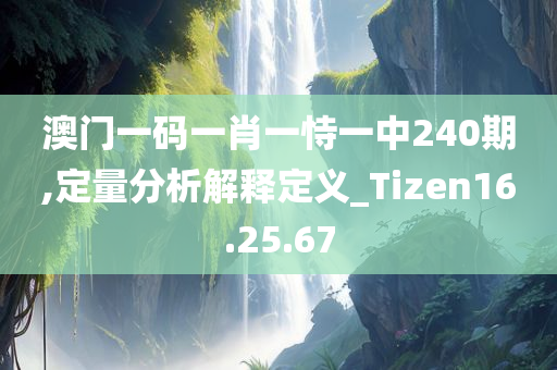 澳门一码一肖一恃一中240期,定量分析解释定义_Tizen16.25.67