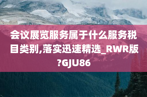 会议展览服务属于什么服务税目类别,落实迅速精选_RWR版?GJU86