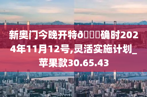 新奥门今晚开特🐎确时2024年11月12号,灵活实施计划_苹果款30.65.43