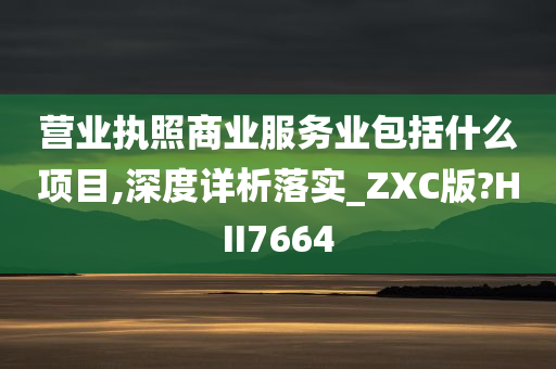 营业执照商业服务业包括什么项目,深度详析落实_ZXC版?HII7664