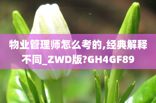 物业管理师怎么考的,经典解释不同_ZWD版?GH4GF89