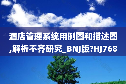 酒店管理系统用例图和描述图,解析不齐研究_BNJ版?HJ768