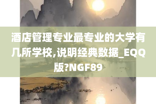 酒店管理专业最专业的大学有几所学校,说明经典数据_EQQ版?NGF89