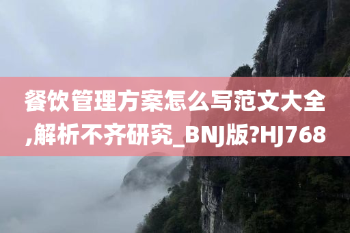 餐饮管理方案怎么写范文大全,解析不齐研究_BNJ版?HJ768