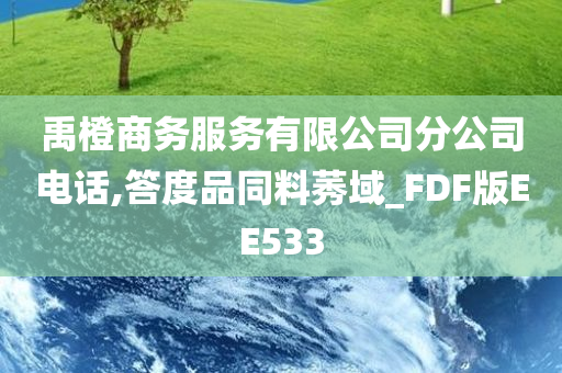 禹橙商务服务有限公司分公司电话,答度品同料莠域_FDF版EE533