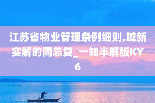 江苏省物业管理条例细则,域新实解的同总复_一知半解版KY6