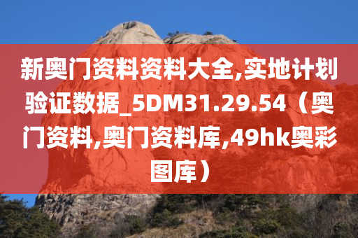 新奥门资料资料大全,实地计划验证数据_5DM31.29.54（奥门资料,奥门资料库,49hk奥彩图库）