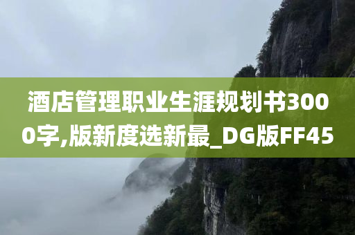 酒店管理职业生涯规划书3000字,版新度选新最_DG版FF45