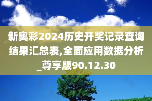 新奥彩2024历史开奖记录查询结果汇总表,全面应用数据分析_尊享版90.12.30