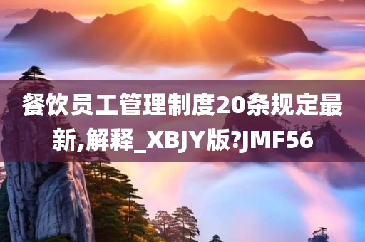 餐饮员工管理制度20条规定最新,解释_XBJY版?JMF56