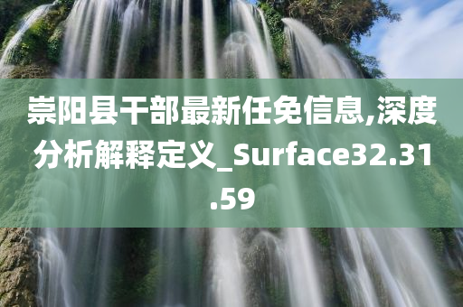 崇阳县干部最新任免信息,深度分析解释定义_Surface32.31.59