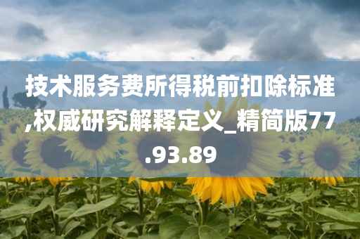 技术服务费所得税前扣除标准,权威研究解释定义_精简版77.93.89