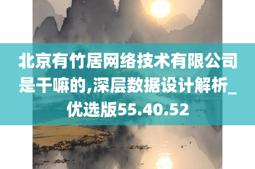 北京有竹居网络技术有限公司是干嘛的,深层数据设计解析_优选版55.40.52