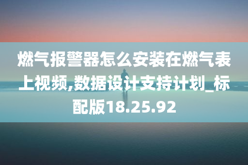 燃气报警器怎么安装在燃气表上视频,数据设计支持计划_标配版18.25.92