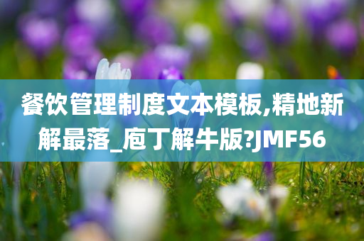 餐饮管理制度文本模板,精地新解最落_庖丁解牛版?JMF56