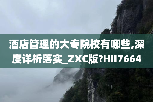 酒店管理的大专院校有哪些,深度详析落实_ZXC版?HII7664