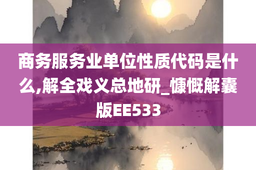 商务服务业单位性质代码是什么,解全戏义总地研_慷慨解囊版EE533