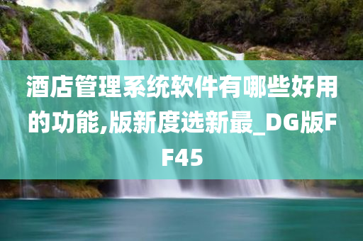 酒店管理系统软件有哪些好用的功能,版新度选新最_DG版FF45