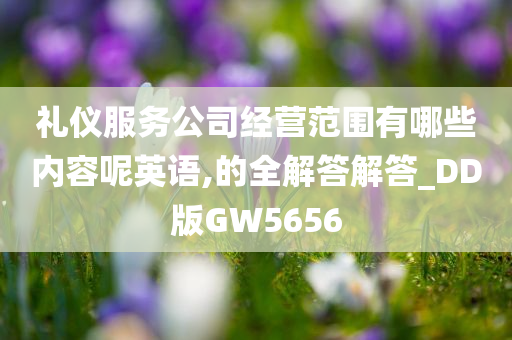 礼仪服务公司经营范围有哪些内容呢英语,的全解答解答_DD版GW5656