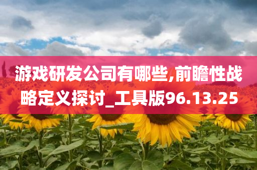 游戏研发公司有哪些,前瞻性战略定义探讨_工具版96.13.25