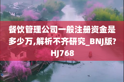 餐饮管理公司一般注册资金是多少万,解析不齐研究_BNJ版?HJ768