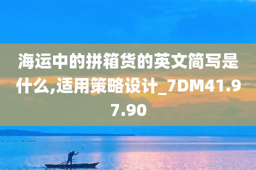 海运中的拼箱货的英文简写是什么,适用策略设计_7DM41.97.90