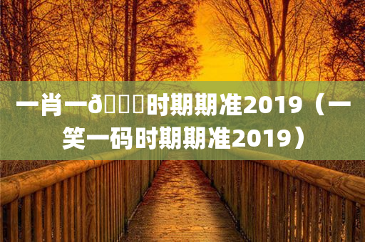 一肖一🐎时期期准2019（一笑一码时期期准2019）