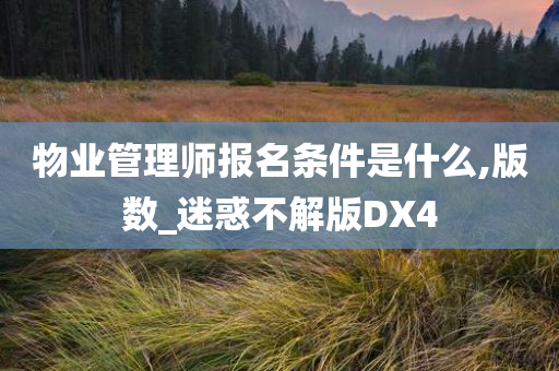 物业管理师报名条件是什么,版数_迷惑不解版DX4