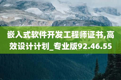 嵌入式软件开发工程师证书,高效设计计划_专业版92.46.55