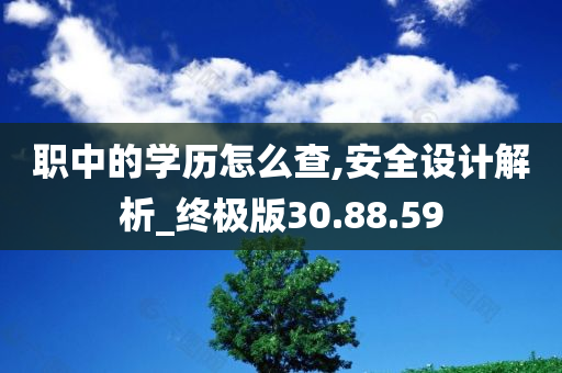 职中的学历怎么查,安全设计解析_终极版30.88.59