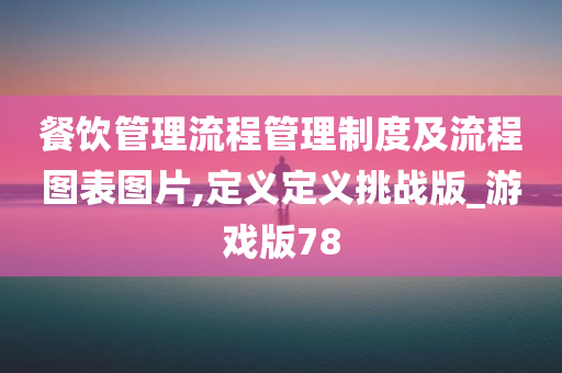 餐饮管理流程管理制度及流程图表图片,定义定义挑战版_游戏版78