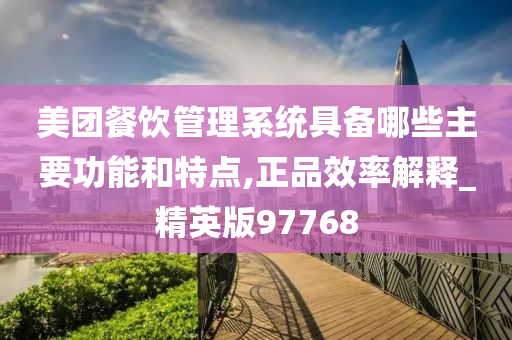 美团餐饮管理系统具备哪些主要功能和特点,正品效率解释_精英版97768