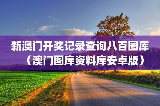 新澳门开奖记录查询八百图库（澳门图库资料库安卓版）