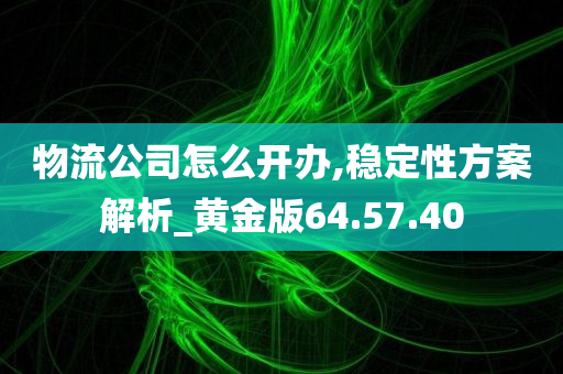 物流公司怎么开办,稳定性方案解析_黄金版64.57.40