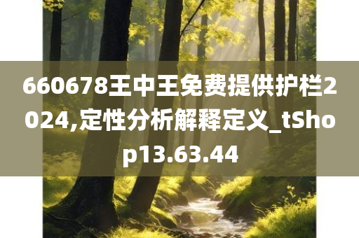 660678王中王免费提供护栏2024,定性分析解释定义_tShop13.63.44