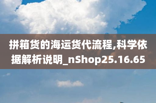 拼箱货的海运货代流程,科学依据解析说明_nShop25.16.65