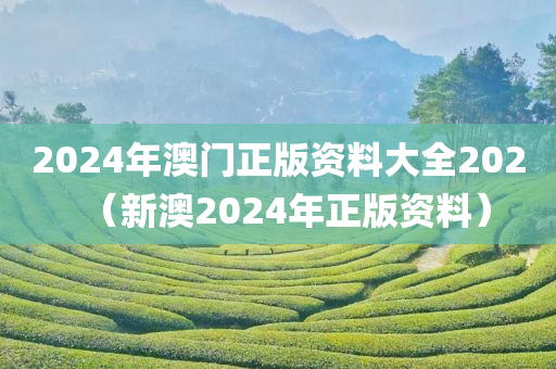 2024年澳门正版资料大全202（新澳2024年正版资料）