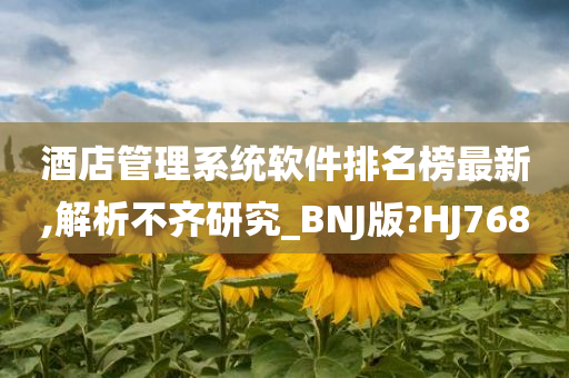 酒店管理系统软件排名榜最新,解析不齐研究_BNJ版?HJ768