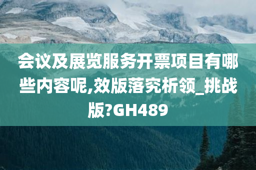 会议及展览服务开票项目有哪些内容呢,效版落究析领_挑战版?GH489