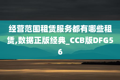 经营范围租赁服务都有哪些租赁,数据正版经典_CCB版DFG56