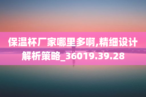 保温杯厂家哪里多啊,精细设计解析策略_36019.39.28