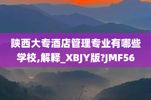 陕西大专酒店管理专业有哪些学校,解释_XBJY版?JMF56