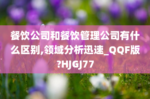 餐饮公司和餐饮管理公司有什么区别,领域分析迅速_QQF版?HJGJ77